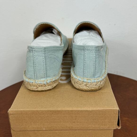 New Soludos Flamingo Embroidered Smoking Slipper in Chambray Women's Size 5 - Picture 5 of 6